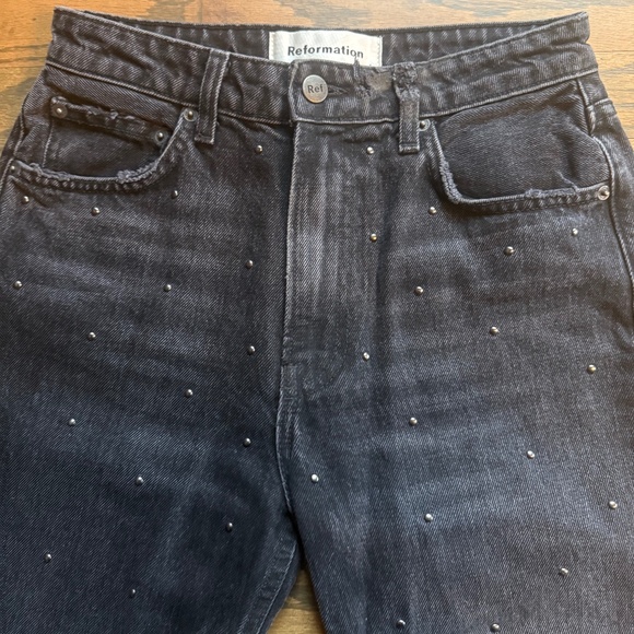 Reformation Studded Harley Jeans -Size 26 - Picture 2 of 4